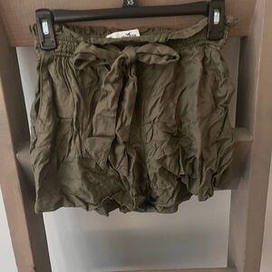 Olive Green Paperbag Shorts